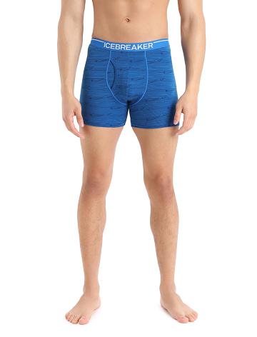 Pánské Spodní Prádlo Icebreaker Merino Anatomica Boxers With Fly Tmavě Blankyt | CZ 1643AHKP